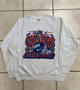 Vintage 1990 NFL New York Giants Super Bowl XXV Champions Sweatshirt Large 21x25 - Picture 1 of 9
