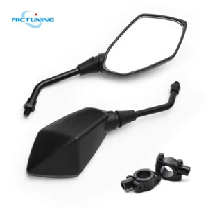 7/8" Motorcycle Rearview Side Mirrors For Handle Bar Honda Kawasaki Suzuki ATVs - Foto 1 di 8