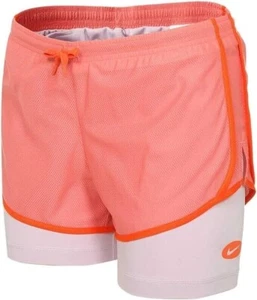 Nike Girls' Dri-FIT Tempo 2-in-1 Training Shorts (Pink Salt) Size Medium A-91 - Picture 1 of 4