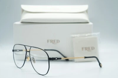 NUEVOS MARCOS DE GAFAS FRED FG 40033U 002 ORO NEGRO AUTÉNTICOS 61-12 Foto 1 de 4