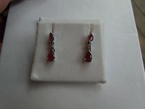 NIB AUTHENTIC EARRINGS W/ 1.43CTW DIAMONDS AND RUBIES - Picture 1 of 2