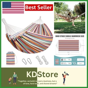 Cotton Brazilian Hammock with Tree Straps – Portable and Spacious for Indoor ... - Picture 1 of 11