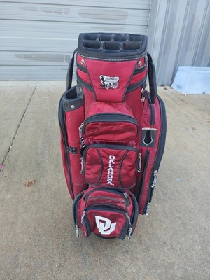 Bolsa de golf Datrek Oklahoma Sooner 14 divisores roja/blanca/negra con bolsillo refrigerador Foto 1 de 4