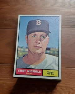 1961 Topps Baseball Card Boston Red Sox Chet Nichols P Vtg No Creases VG+ #301 - Picture 1 of 2