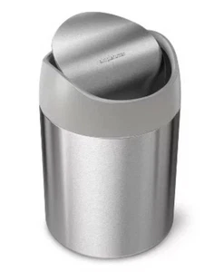 Simplehuman 1,5 Liter/0,4 Gallonen Mini Arbeitsplatte Mülleimer gebürsteter Edelstahl - Bild 1 von 4