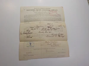 Tarjeta de colección documento antiguo de 1897 Northern Pacific Railway Co. East Helena Montana  - Imagen 1 de 2