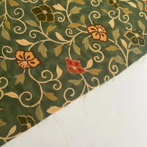 Green Swirl #B 14x62 LONG Vintage Silk Chirimen Japanese Kimono Fabric CJ12 - Picture 1 of 8