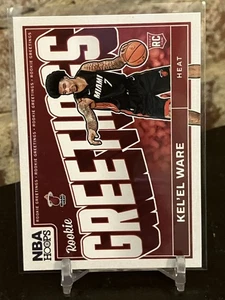 2024-25 Panini NBA Hoops Kel'el Ware Rookie Greetings Inserto RC #2 Miami Heat - Foto 1 di 2