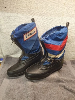Botas de moto de nieve Polaris vintage para mujer 8 retro invierno hechas en EE. UU. azul blanco Foto 1 de 4