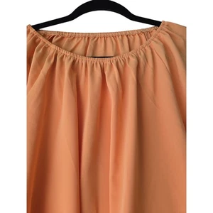 Damen Orange Langarm Bluse Top Größe L Freizeit Elegant Geraffter Ausschnitt - Bild 1 von 5