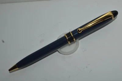 Luxury Ballpoint Pen New Old Stock Circa 1980's Dark Blue Gold Trim — 第 1/4 张图片