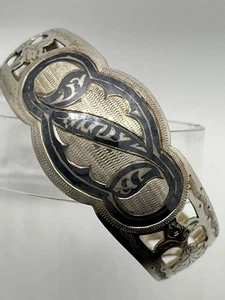 Brazalete Kubachi Niello de plata maciza 875 de la URSS soviética rusa vintag... - Imagen 1 de 20