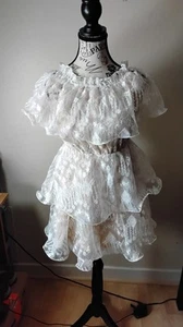 NWT PRETTY LITTLE THING Children Dress Size 4 RUFFLE Lace Tiered Lined Beautiful - Picture 1 of 8