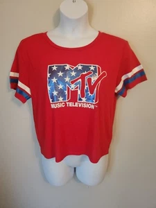 MTV Junior's Short Sleeve Music Rock Graphic Knit T-Shirt Red Size XXL (19) - Picture 1 of 3