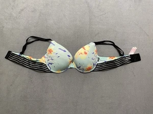 Pink By Victoria’s Secret Wear Everywear Push Up Floral Talla 36B Correas Ajustables - Imagen 1 de 12