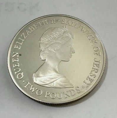1981 Royal Wedding Jersey 2 Pounds Silver Coin Cased Commemorative Piece/collect - Image 1 of 4