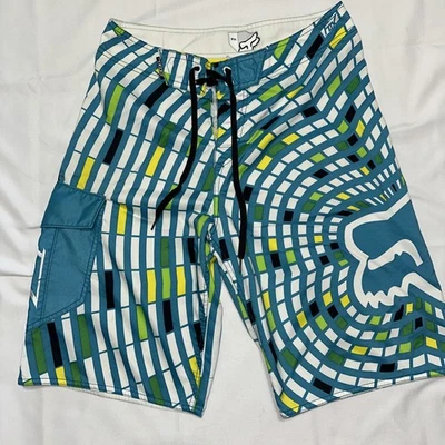 Pantalones cortos de zorro para hombre talla 31 verde azulado/blanco/verde/amarillo/negro estampado Foto 1 de 4