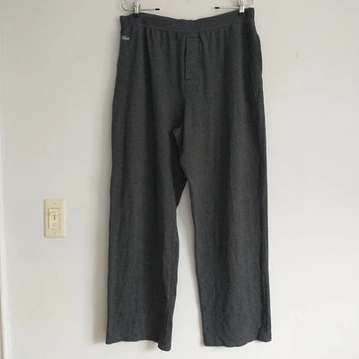 LACOSTE Pajama Pants Sleepwear Mens XXL 2XL Gray Logo Spell Out Cotton Blend - Image 1 of 4