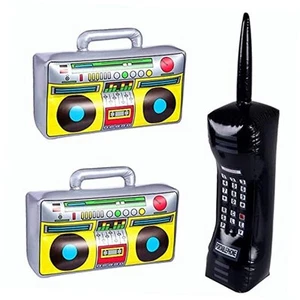 3 Pieces Inflatable Radio Boom box and inflatable Mobile Phone Props for Party - Picture 1 of 8