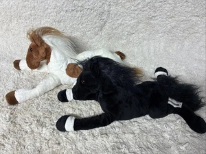 Lot Of 2 Commonwealth Toy Novelty 2003 Horse Pony Stallion Plush Floppy - Picture 1 of 7