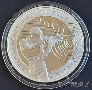 BELARUS BIELORRUSIA 20 ROUBLES 2001 Biathlon SILVER COIN - Picture 1 of 2