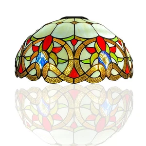 Tiffany style 16 inch Stained Glass Shade only For Pendant/Ceiling & Table - Picture 1 of 9