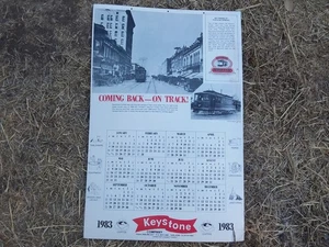 Vintage Unused 1983 Keystone Coffee Co Calendar San Jose Cali Trolley Ad Collect - Picture 1 of 7