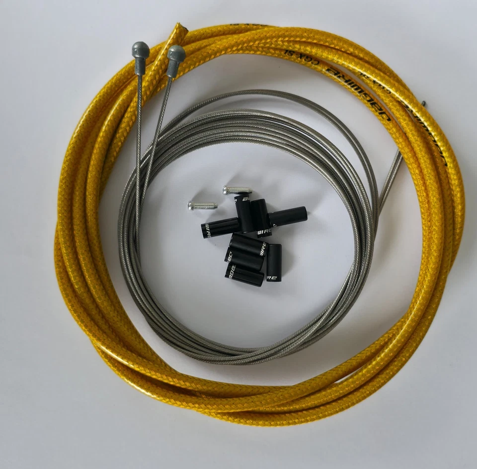 Bremszug Set Jagwire CGX-SL Gold Rennrad VR HR Slick Edelstahl Züge Hüllen
