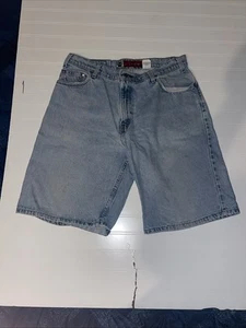 VINTAGE Levis SilverTab Shorts Mens 34x10 Blue Loose Baggy Skater Jorts 90s - Picture 1 of 20