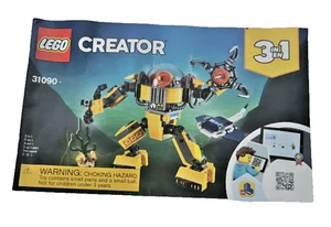 Lego Creator 31090 Underwater Robot 2019 Instruction Manual Only Replacement - Picture 1 of 3