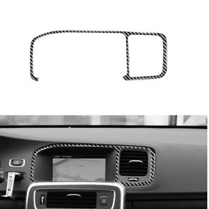 Carbon Fiber Interior GPS Navigation Panel Trim Cover For Volvo S60 V60 2010-17 