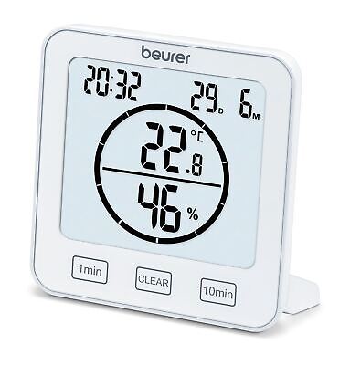Beurer HM22 Thermo Hygrometer - Temperature Humidity With Date And Timer Display • 24.99£