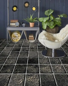 3D Black Square 698 Floor WallPaper Murals Wall Print Decal UK Zoe - Picture 1 of 5