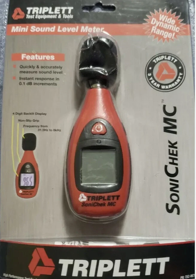 Triplett TSC-MC1 SoniChek Mini Sound Level Meter, Backlit, C Weighted. DB Tester - Image 1 of 4