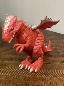 12" Dragon-i Toys Mighty Megasaur Bend And Bite Red Dragon Roars & Lights Up - Picture 1 of 4