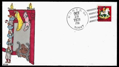 1769 15c Stamp (1978) THE MERRY CHRISTMAS ROCKING HORSE FDC FROM KRIBBS KOVER !! - Image 1 of 2