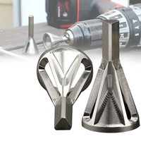 2pc Stainless Steel Deburring External Chamfer Tool Drill Bit Remove Burr Silver