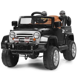 Honeyjoy 12V Kids Ride On Truck Car RC Remote Control w/ LED Lights Music Black - Picture 1 of 5