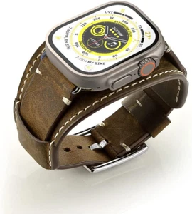 Rugged Apple Watch Leather Band Buckle Cuff Strap Iwatch Ultra 8 SE 7 6 5 4 3 2 - Photo 1 sur 14