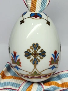 IMPERIAL RUSSIAN Painted Porcelain EASTER EGG With Original Ribbon - Picture 1 of 16