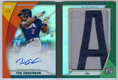 2023 Topps World Baseball Classics Tim Anderson Nameplate Patch Auto #4/8 NRB-TA - Image 1 of 2