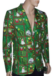 Para Hombres BLAZER Traje Abrigo Abominable Showman ELFO Feo Navidad Suéter Fiesta M NUEVO - Imagen 1 de 1