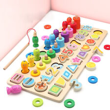 Kid Montessori Math Toys Counting Board Digital Shape Pairing Preschool Learning