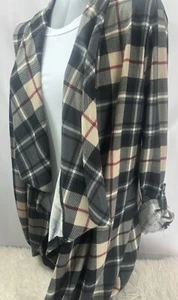 New York Laundry neu mit Etikett Damen kleine hellbraune & schwarz karierte offene Strickjacke - Bild 1 von 5