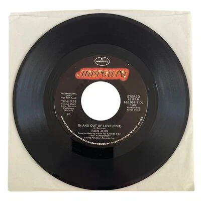 Bon Jovi - In And Out Of Love (Edit) (1985) 7” 45 DJ Promo NM - Image 1 of 4