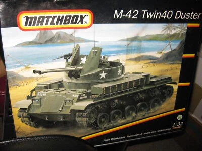 Complete in box M-42 Twin40 Duster US Tank by Matchbox in 1/32 scale from 1992 - Image 1 of 2