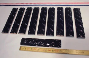 10 pcs. *Royal Blue* Vintage Glossy Ceramic Liner-Pencil-Sizzle Tiles: Rope, NOS - Picture 1 of 12