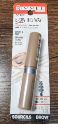 Óleo de Argan Gel Leve Rimmel Brow This Way 001 Loiro, Define & Fills NOVO - Imagem 1 de 2