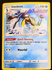 Pokémon TCG, Inteleon, Chilling Reign #43, Holographic, Rare, Near Mint - Picture 1 of 1