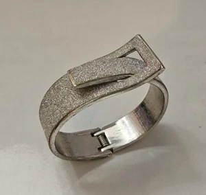 Silver Clip Bangle Heavy - Picture 1 of 10